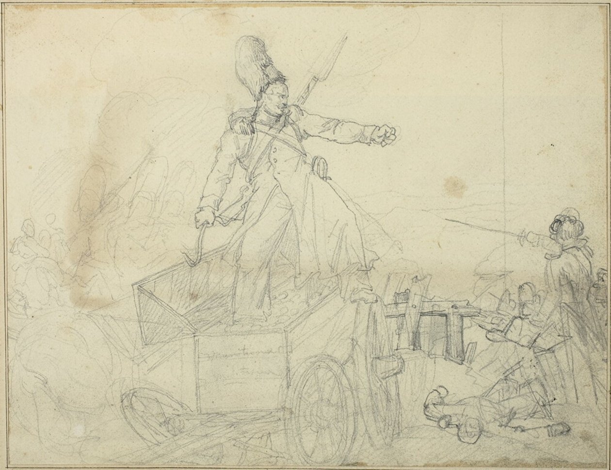Studie til artillerikasse af Jean Louis André Théodore Géricault