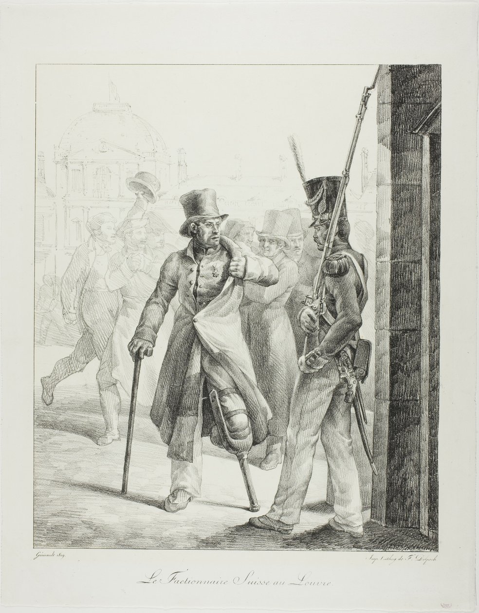 Schweizisk vagtpost på Louvre af Jean Louis André Théodore Géricault