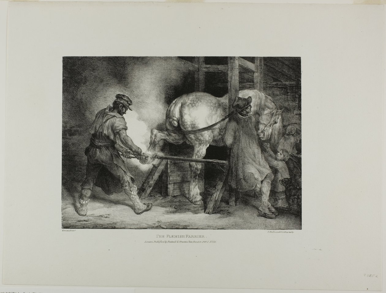 The Flemish Farrier, planche 4 fra Various Subjects Drawn from Life and on Stone (The English Suite) af Jean Louis André Théodore Géricault