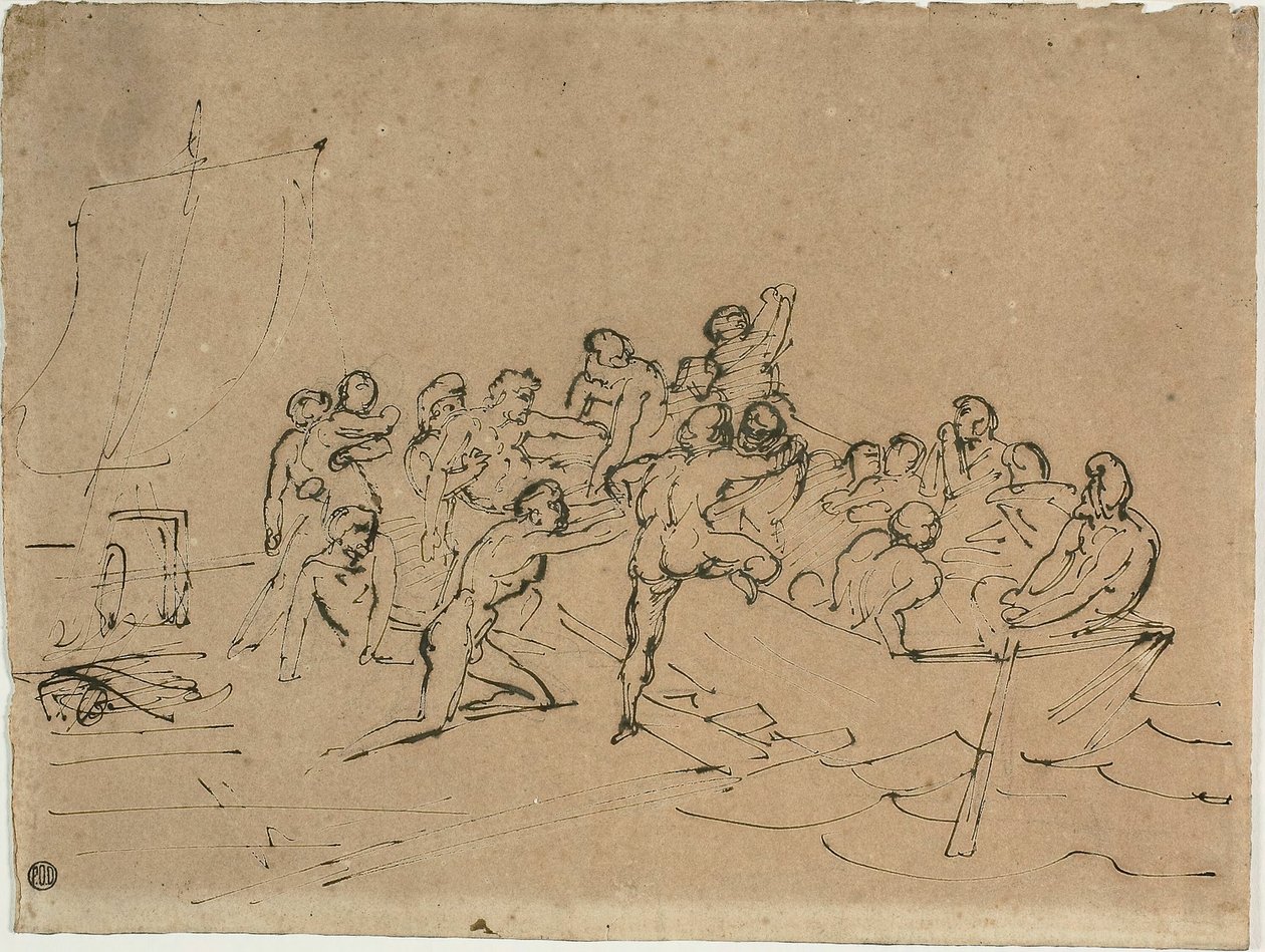 Redningen af de overlevende fra Medusas flåde af Jean Louis André Théodore Géricault