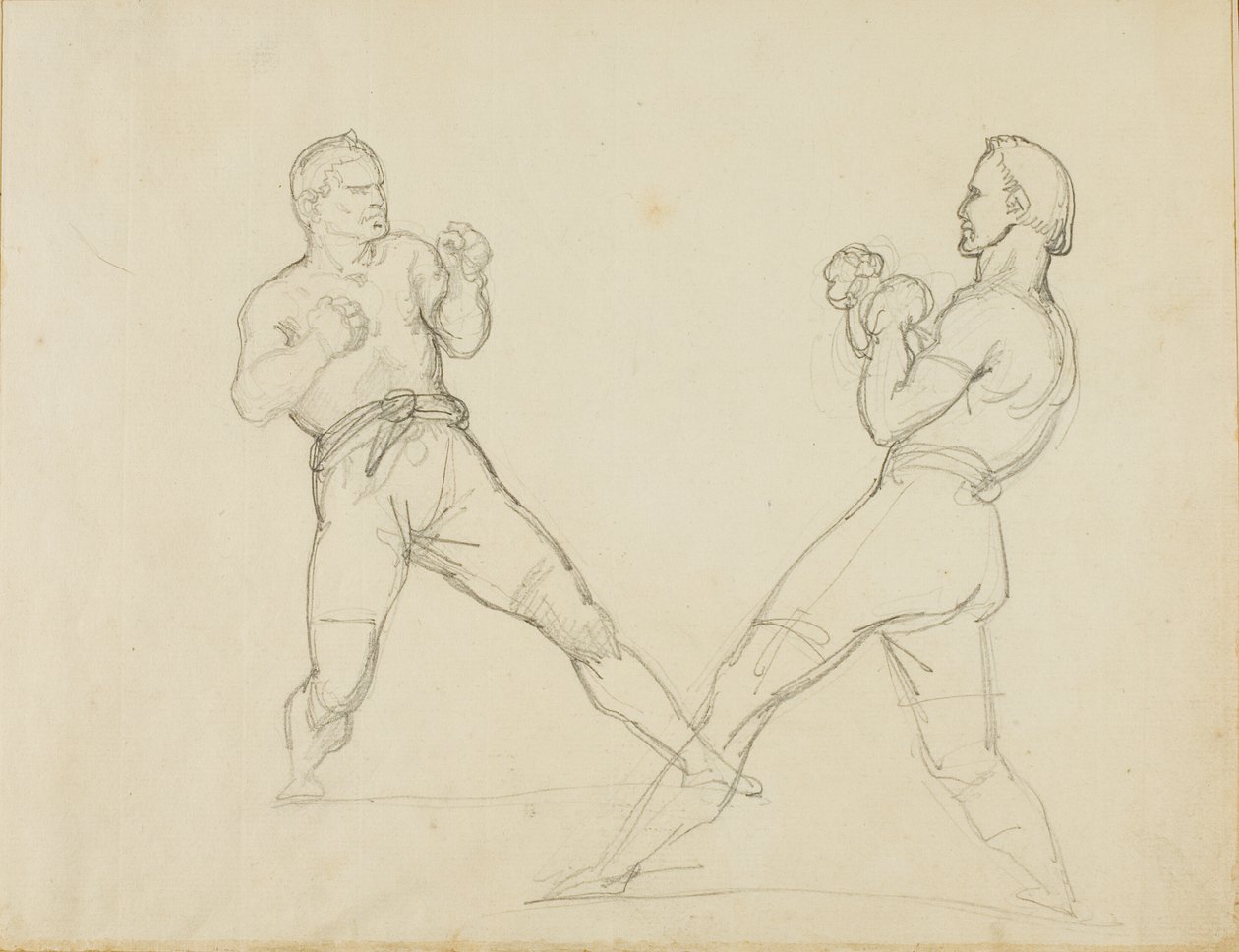 To boksere i sparring af Jean Louis André Théodore Géricault