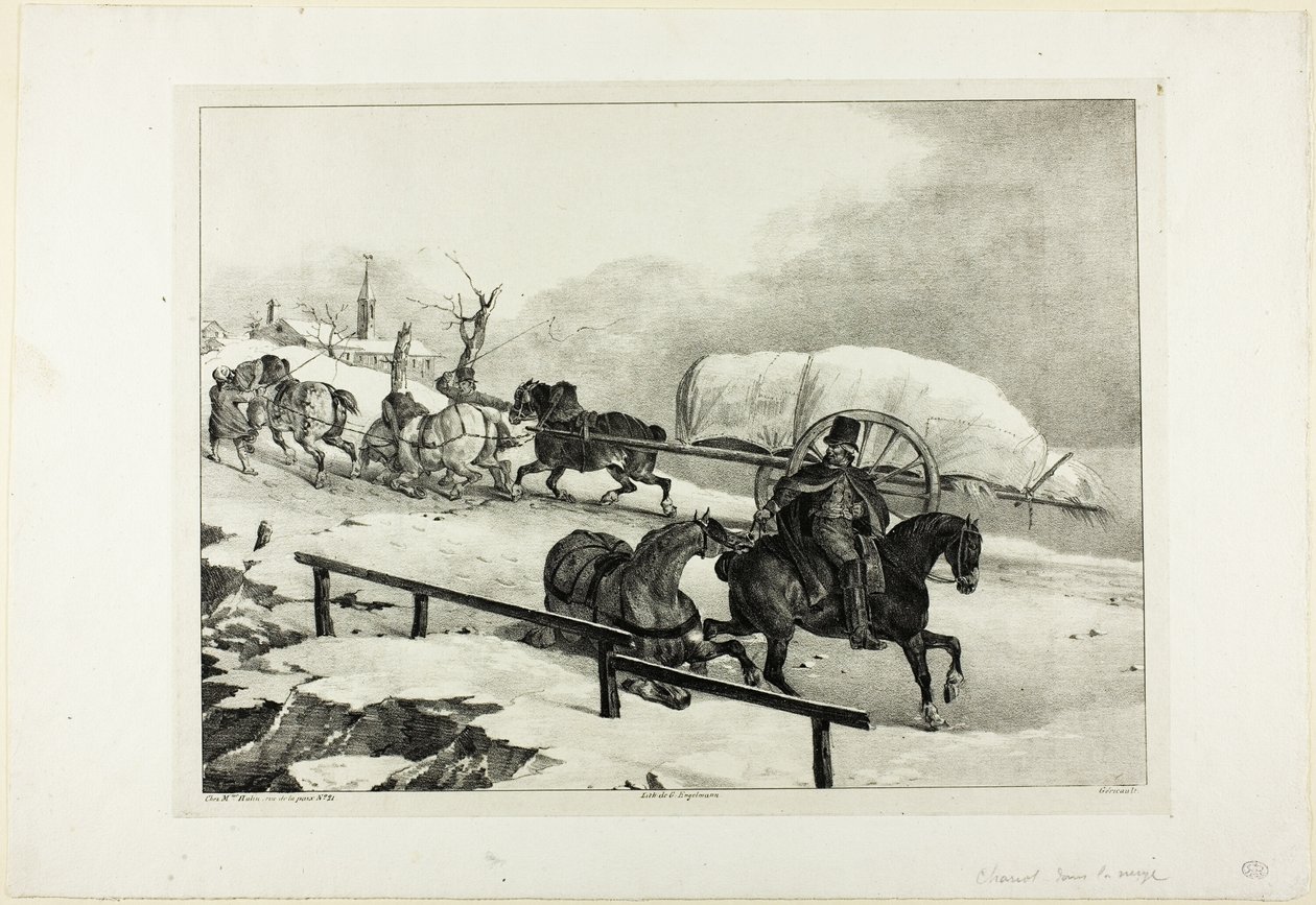 Vogn på vej op ad en skråning af Jean Louis André Théodore Géricault