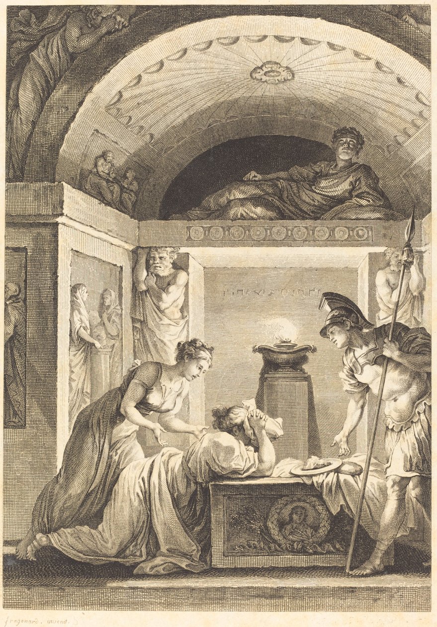 Matronen i Efesos af Jean Louis Delignon and Antoine Jean Duclos after Jean Honoré Fragonard