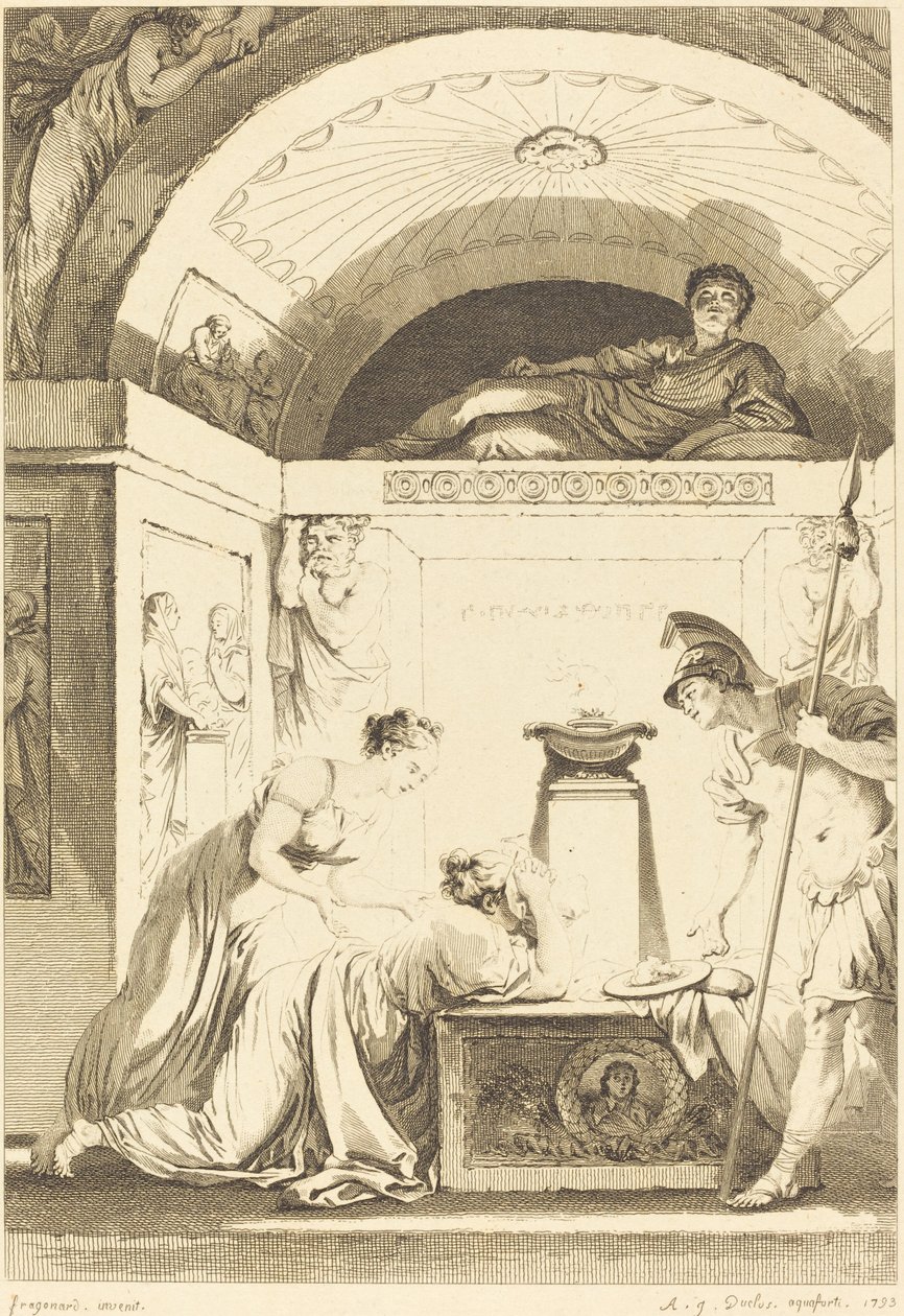 Matronen i Efesos af Jean Louis Delignon and Antoine Jean Duclos after Jean Honoré Fragonard