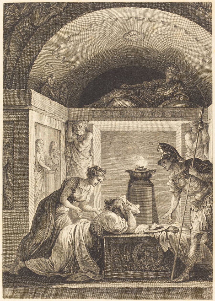 Matronen i Efesos af Jean Louis Delignon and Antoine Jean Duclos after Jean Honoré Fragonard