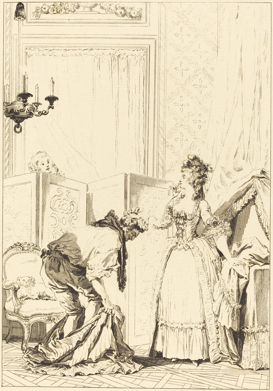 Den forslåede og indholdsrige hanekur af Jean Louis Delignon and Antoine Jean Duclos after Jean Honoré Fragonard