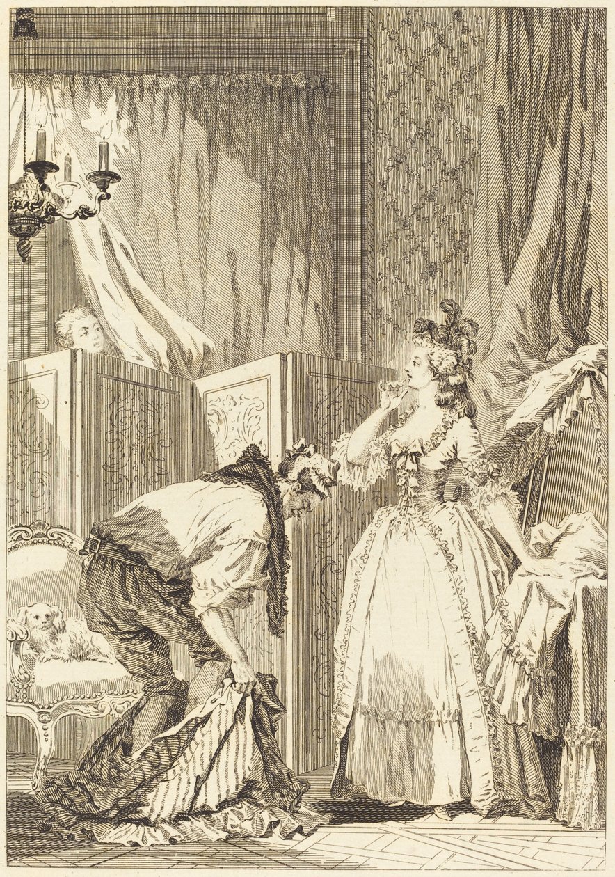 Den forslåede og indholdsrige hanekur af Jean Louis Delignon and Antoine Jean Duclos after Jean Honoré Fragonard