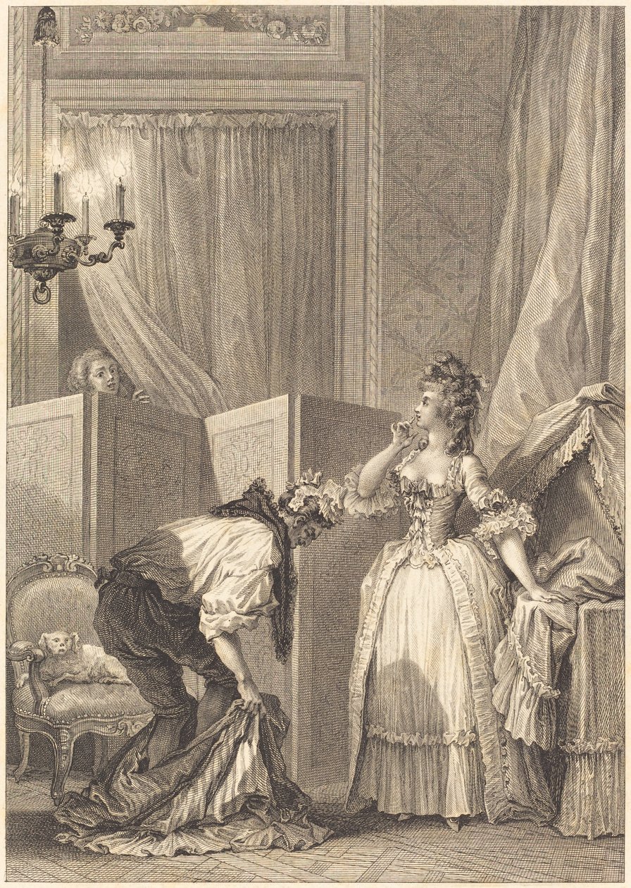 Den forslåede og indholdsrige hanekur af Jean Louis Delignon and Antoine Jean Duclos after Jean Honoré Fragonard