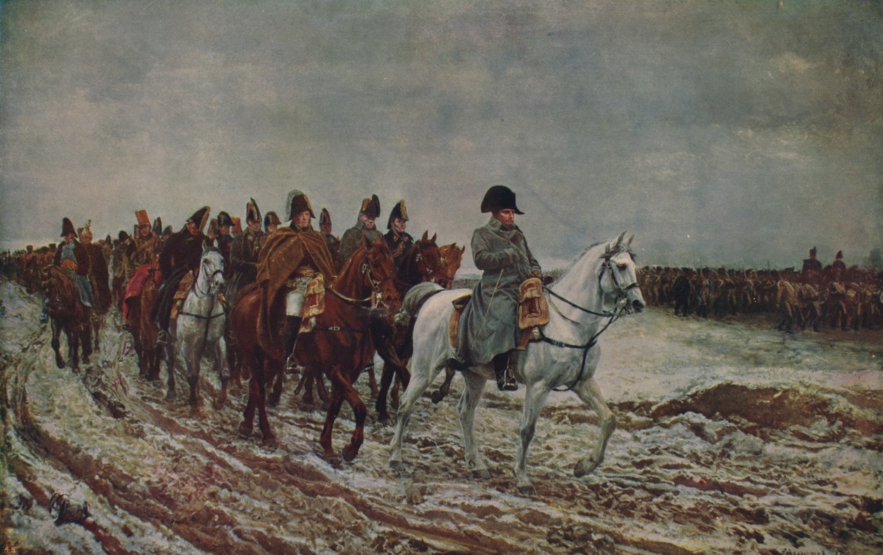 Napoleon under den franske kampagne i 1814, 1864, c1915 af Jean Louis Ernest Meissonier
