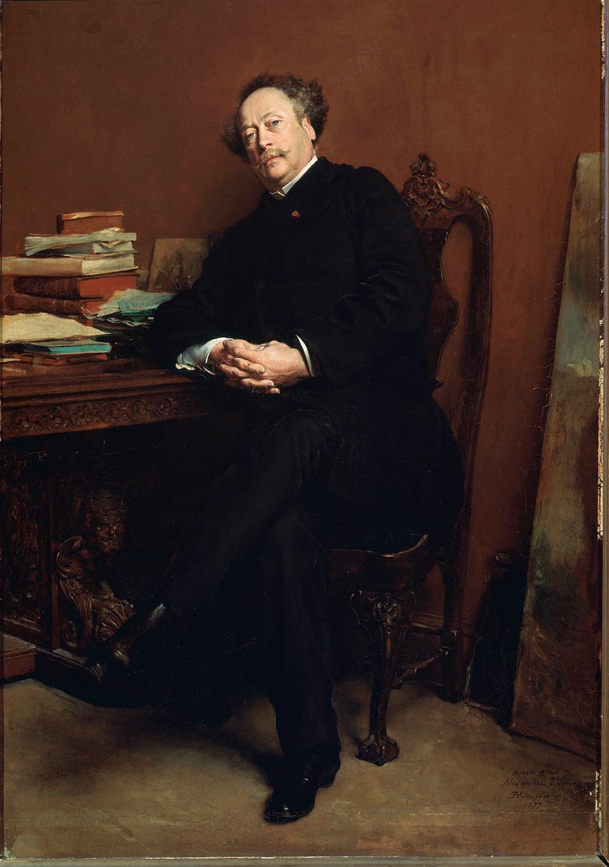 Portræt af Alexandre Dumas Jr. (1824-1895) i 1877 Maleri af Jean Louis Ernest Meissonier (1815-1891). Museet for Paladser i Versailles af Jean Louis Ernest Meissonier