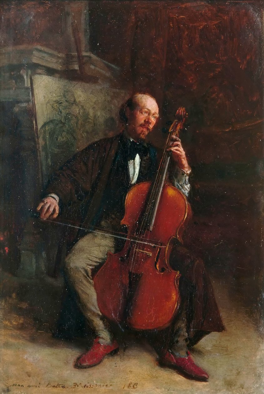 Portræt af komponisten Alexandre Batta 1816-1902 af Jean Louis Ernest Meissonier