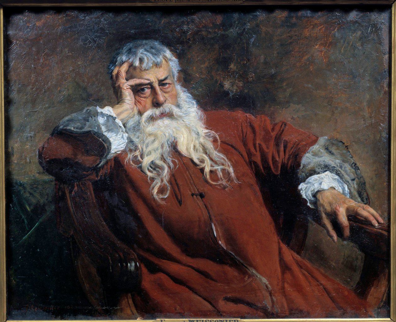 Selvportrætmaleri af Ernest Meissonier (1815-1891) 1890 søn. 0,52x0,61 m Paris, musee d