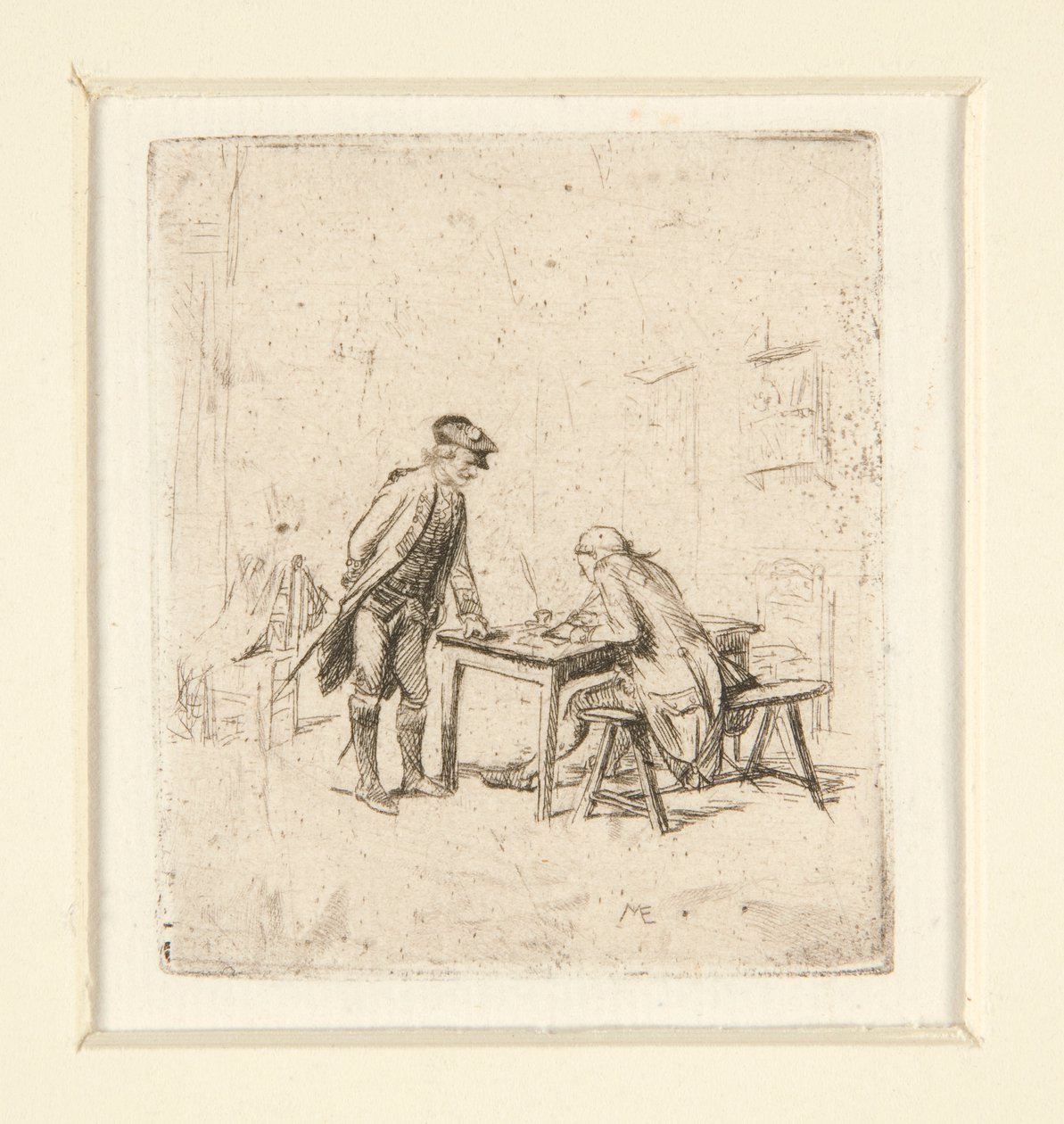 a Rapporten b Harlekin af Jean Louis Ernest Meissonier