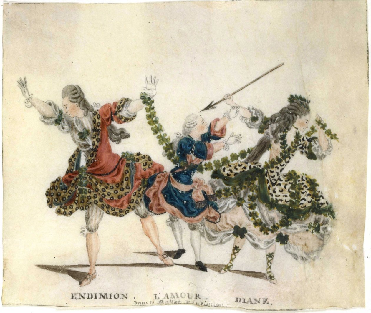 Kostumedesign til balletten Endymion af Gaetano Vestris, 1773-1778. af Jean Louis Fesch