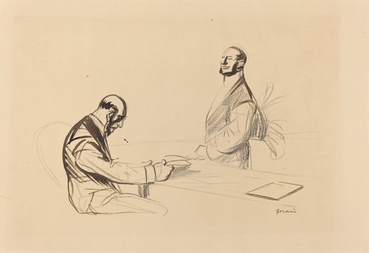 På konferencen, ca. 1919. af Jean Louis Forain
