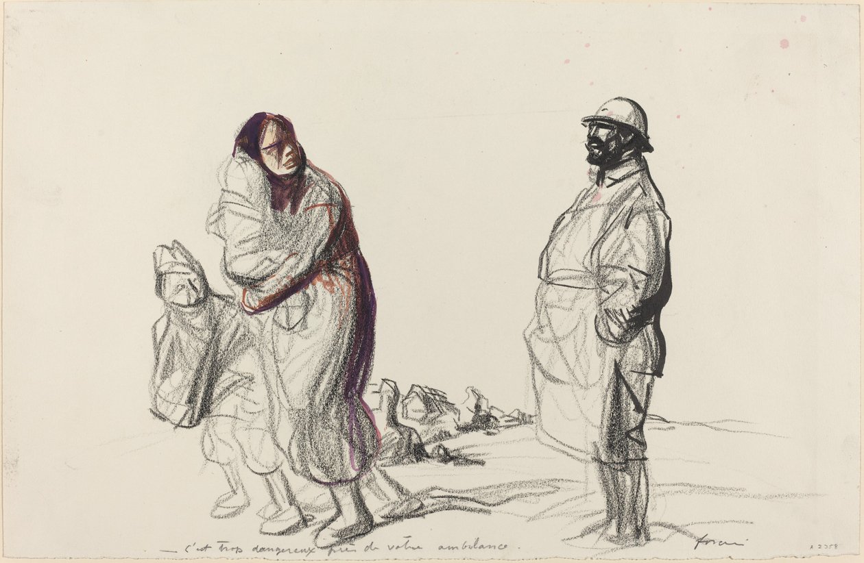 Det er for farligt i nærheden af ​​din ambulance, c. 19141919. af Jean Louis Forain
