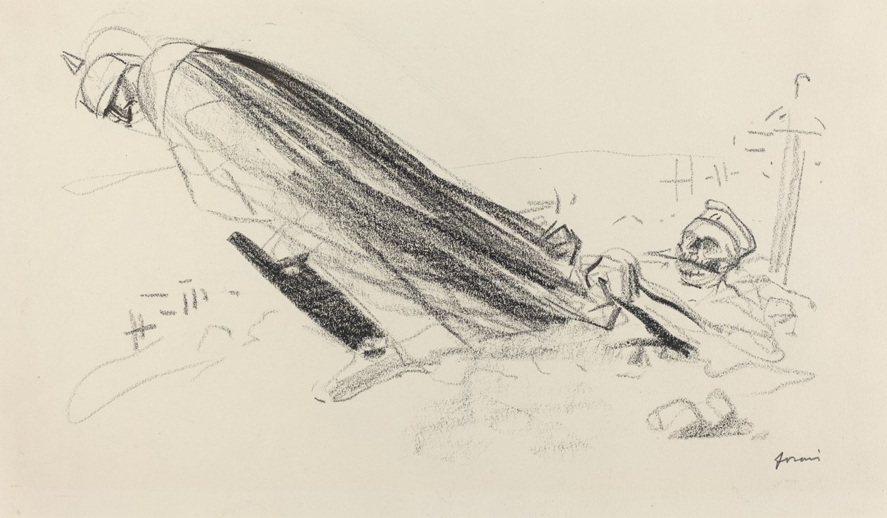 Dem fra den første time. "Sire! hvor er vi i "frisk og glædelig krig"?..." af Jean Louis Forain