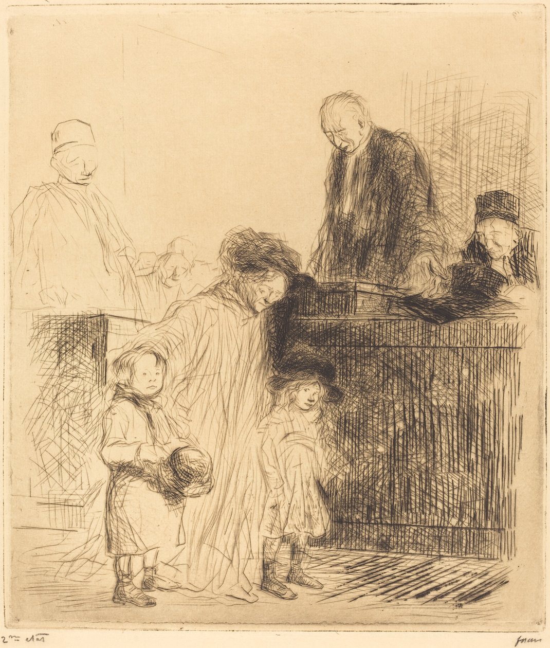 Kommer ud af høringen (første plade) af Jean Louis Forain