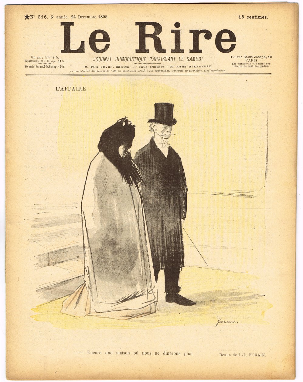 Cover af ""Le Lire"", Satirisk i farver af Jean Louis Forain