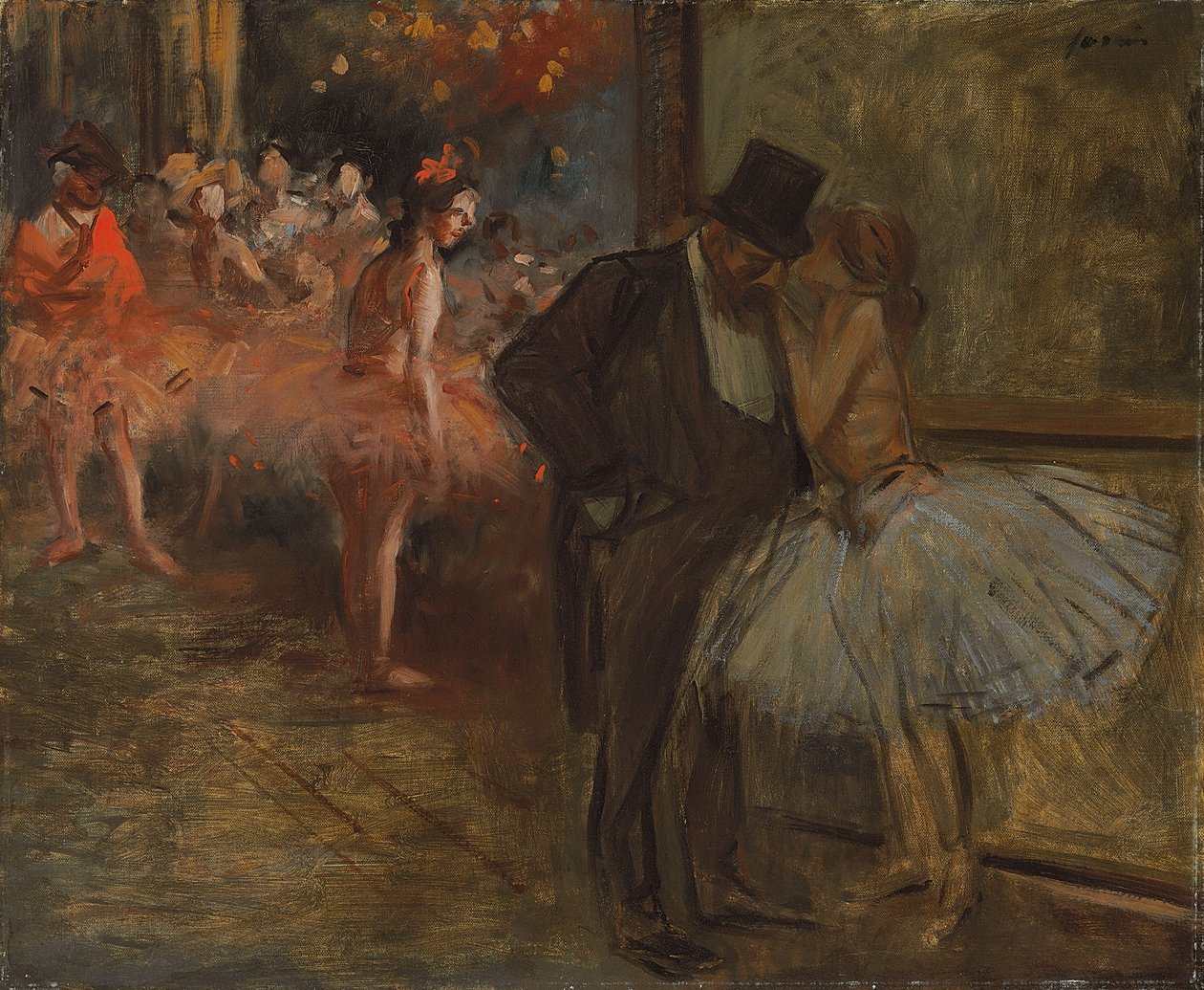 Danser og Abonnent, ved Operaen; Danser og abonnent, ved Operaen, ca. 1905 af Jean Louis Forain