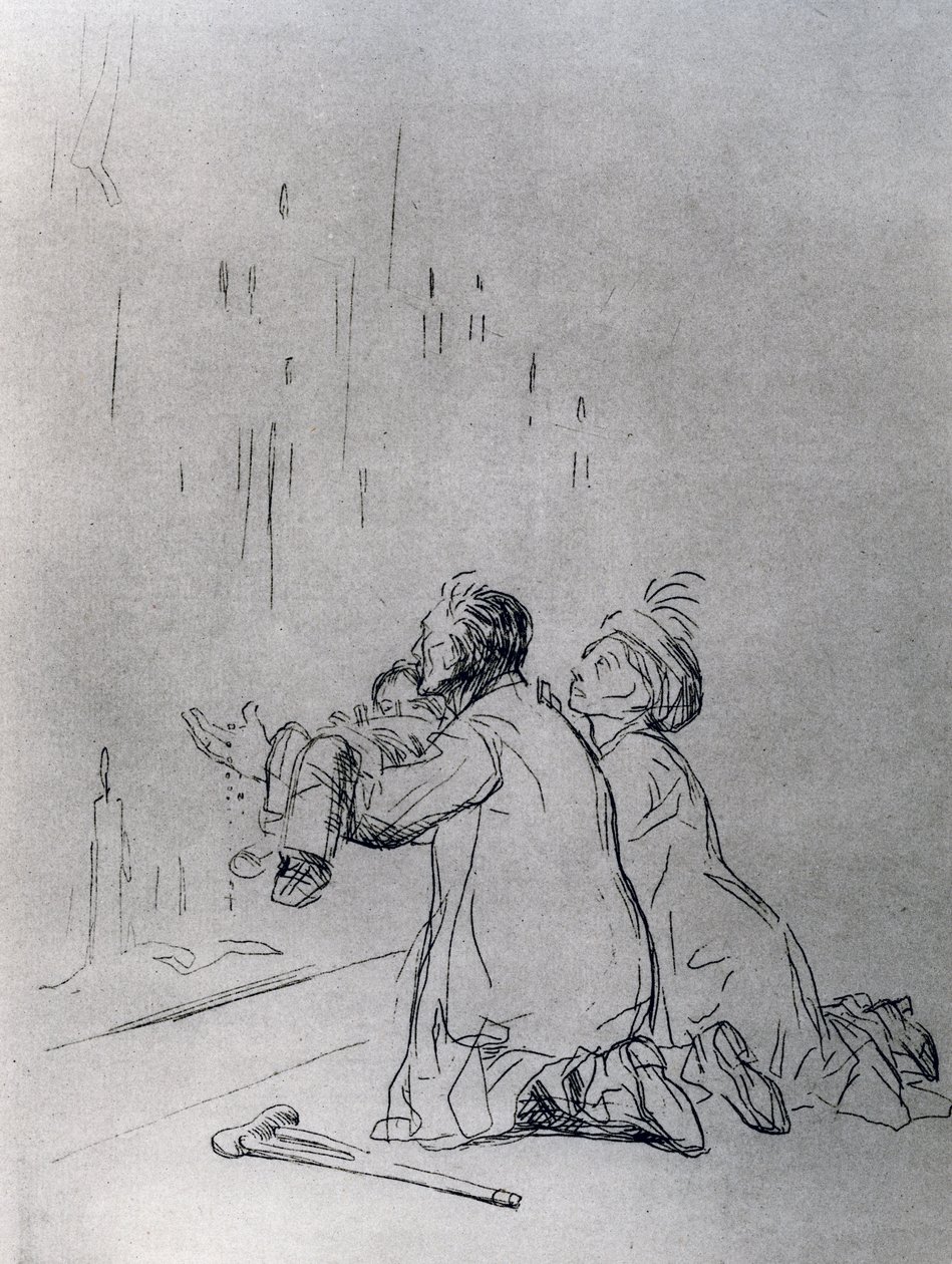Bøn foran hulen, 1925. af Jean Louis Forain