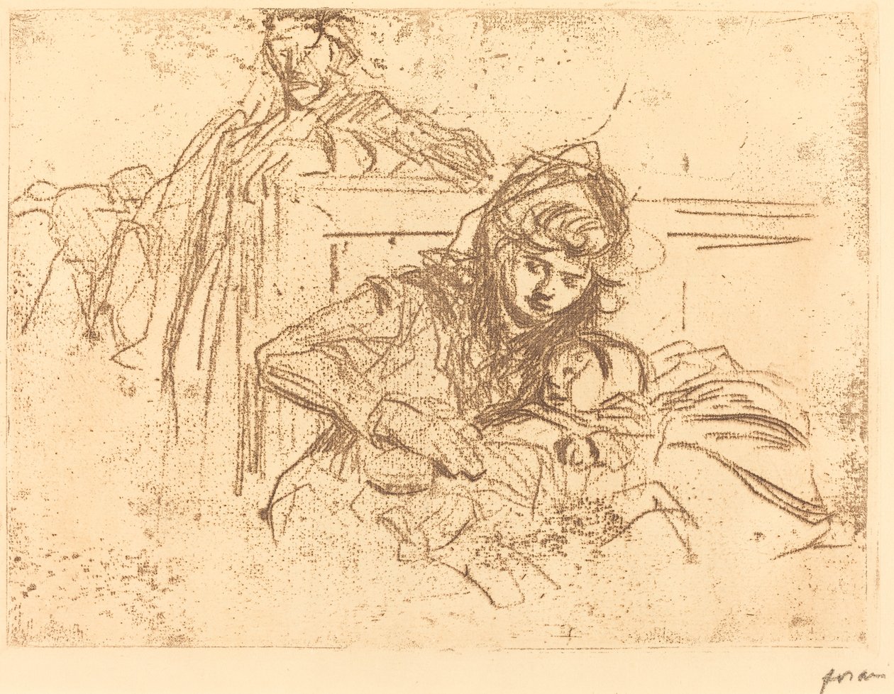 Bevis ved høringen (første plade) af Jean Louis Forain
