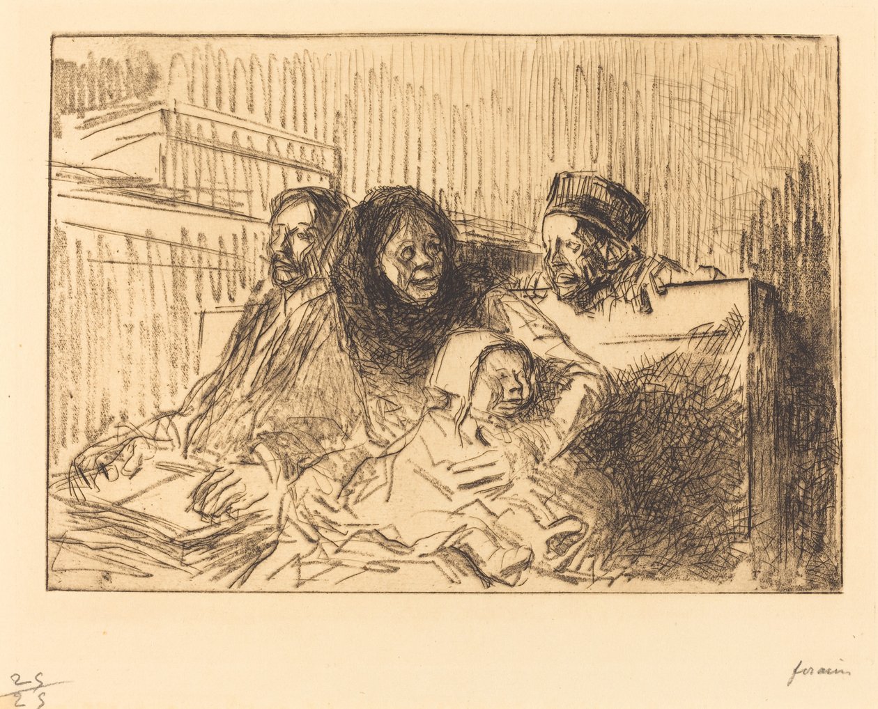 Bevis ved høringen (anden plade) af Jean Louis Forain
