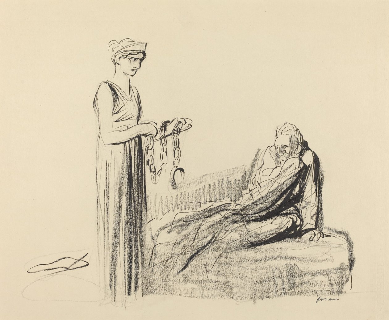 Fetters, formentlig 1919. af Jean Louis Forain