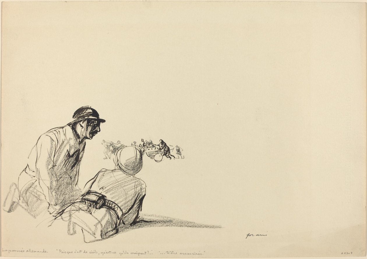 tysk forskud, ca. 19141919. af Jean Louis Forain