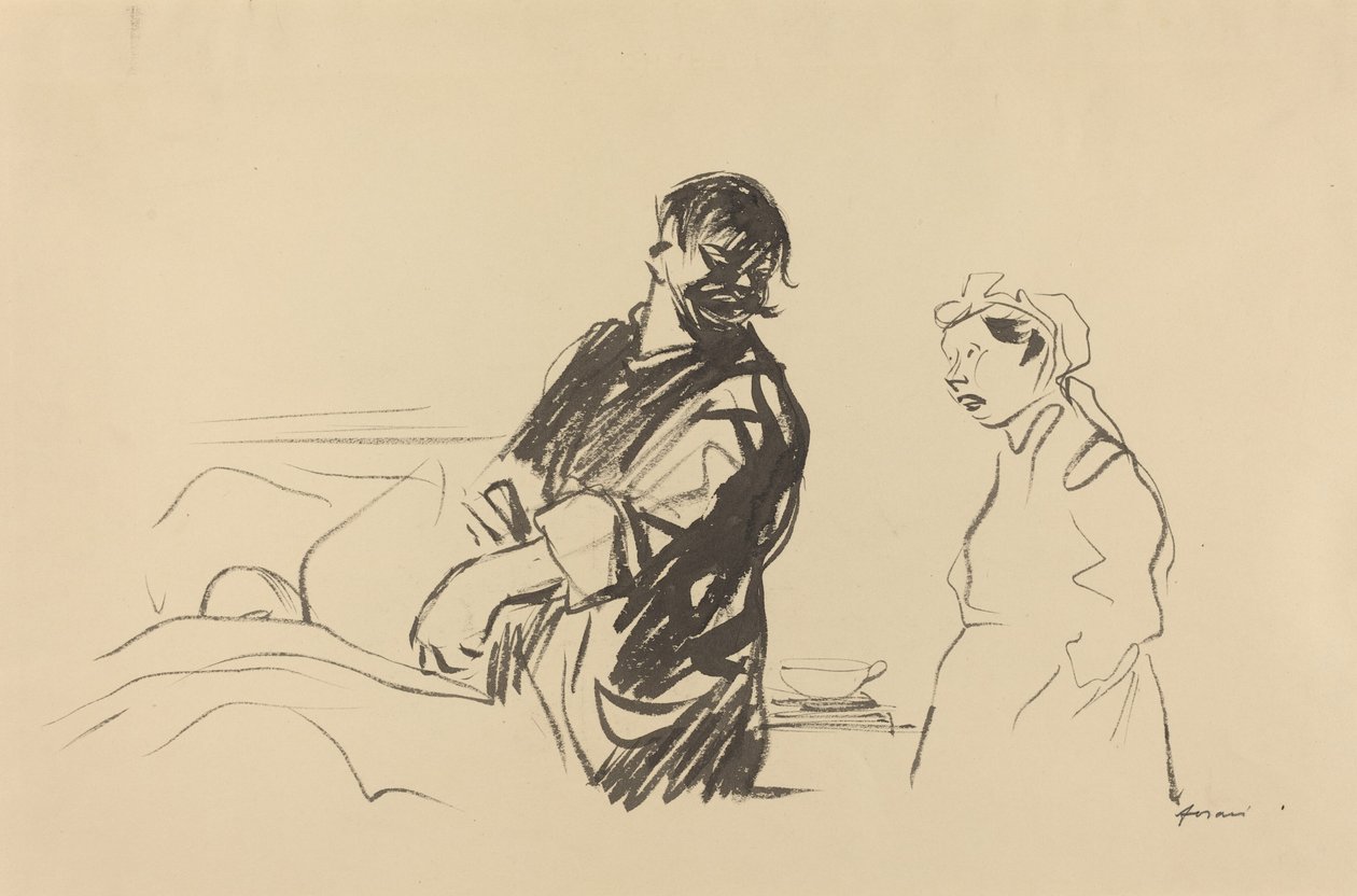 Hospitalsscene, ca. 19141919. af Jean Louis Forain