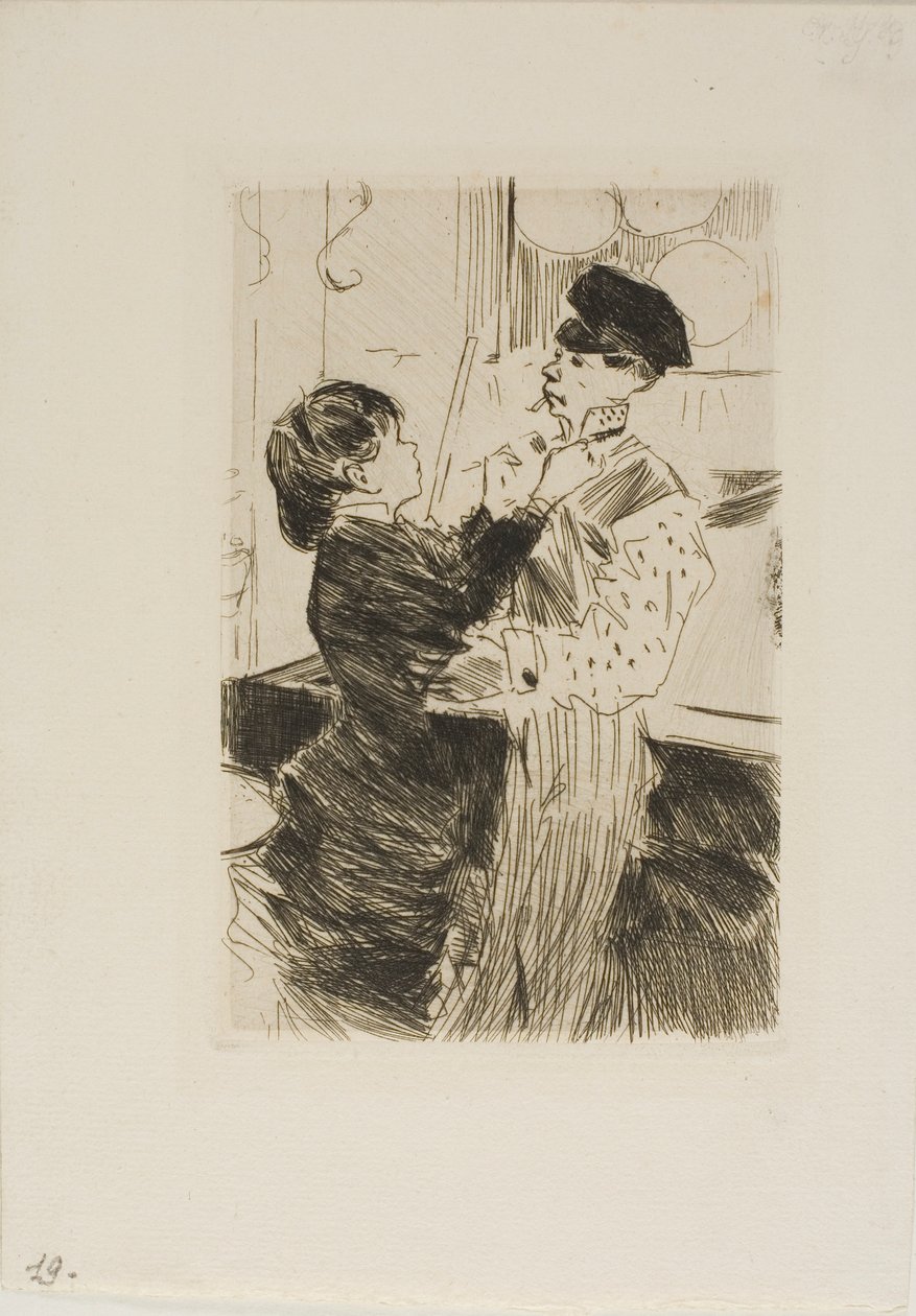 Knytning af halstørklædet af Jean Louis Forain