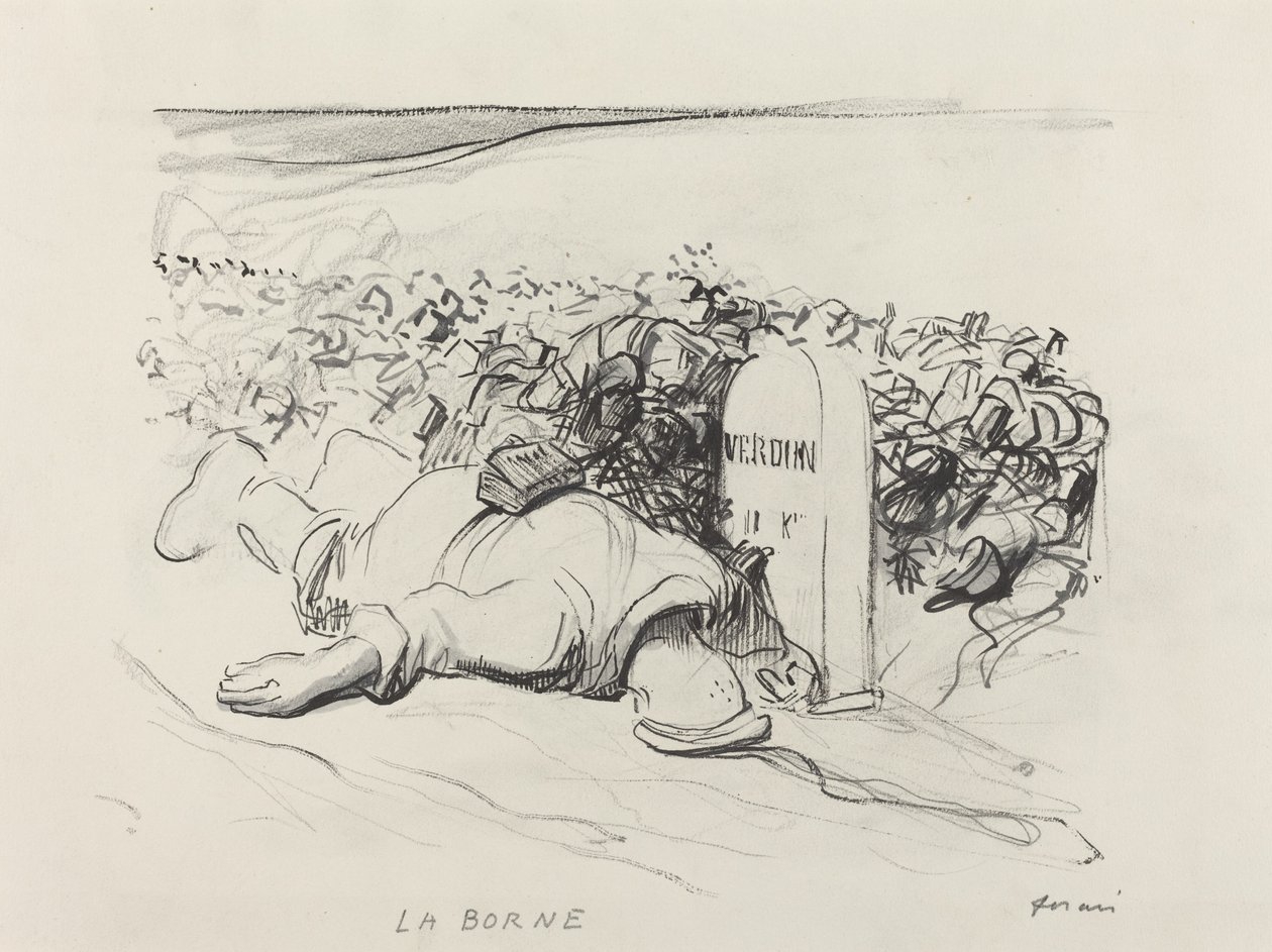 La Borne, Verdun, ca. 1916. af Jean Louis Forain