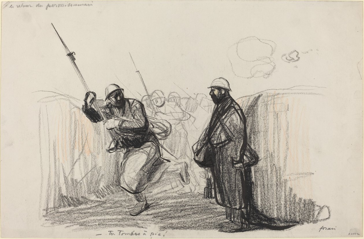 Returnering af tilladelsesindehaveren. -Du falder! af Jean Louis Forain