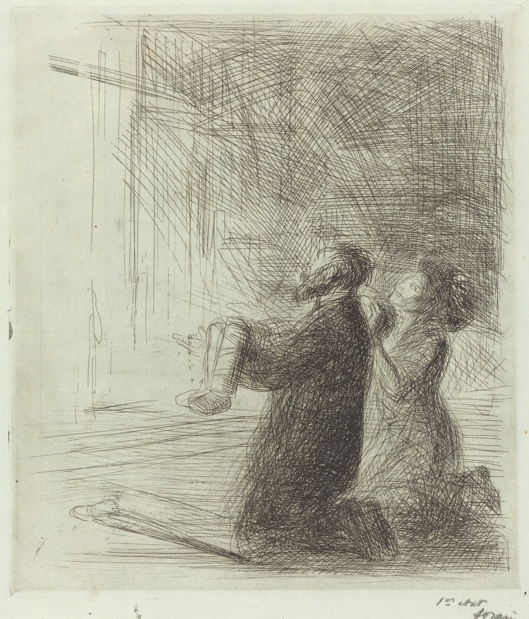 Lourdes, bønfaldende før grotten (fjerde tallerken) af Jean Louis Forain