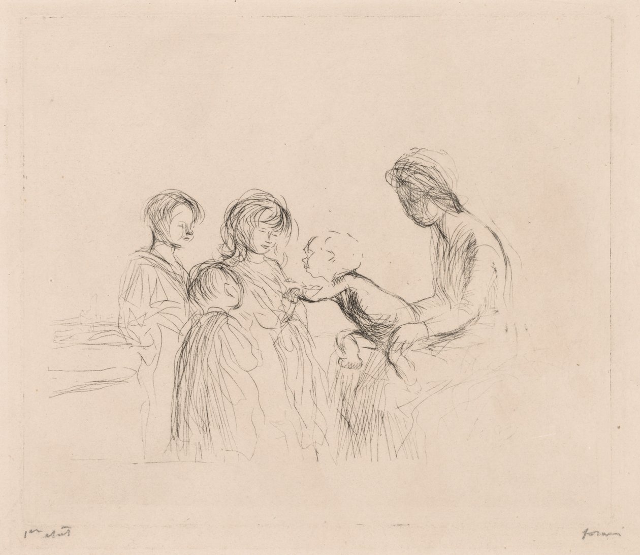 Madonna og børn. af Jean Louis Forain