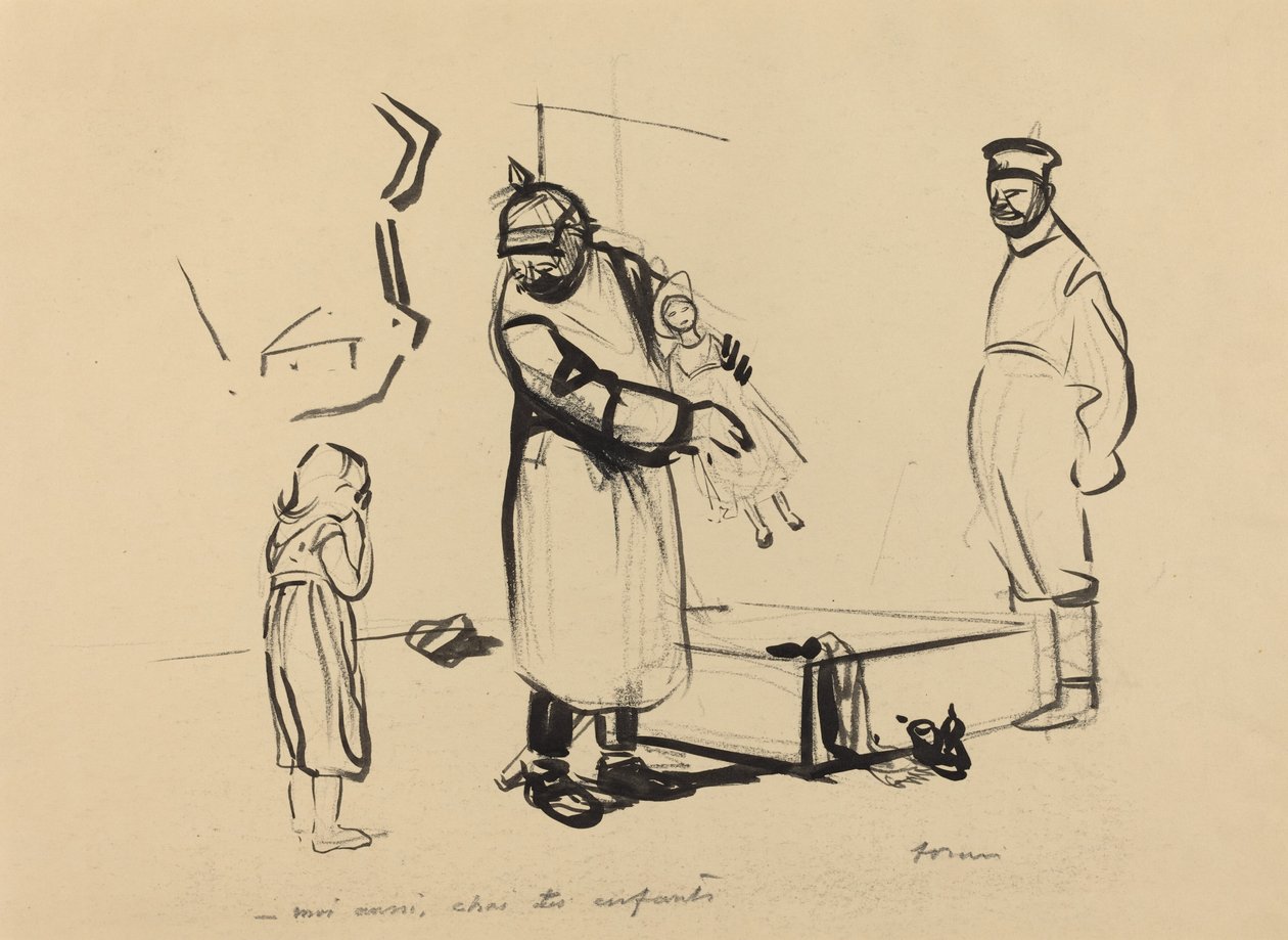 Nach Paris. -også mig, børnechai, ca. 19141919. af Jean Louis Forain