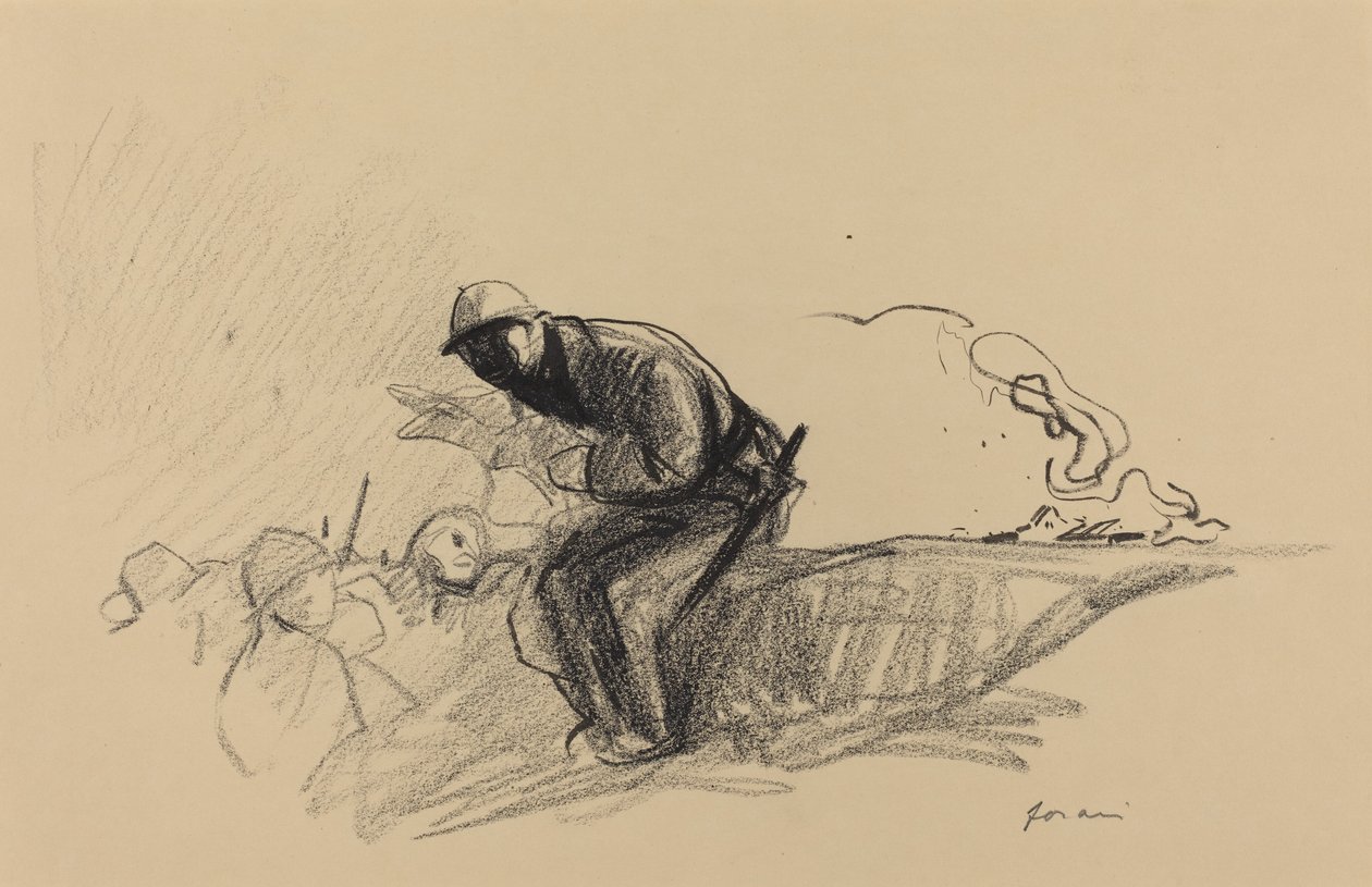 Nyheder i skyttegravene af Jean Louis Forain