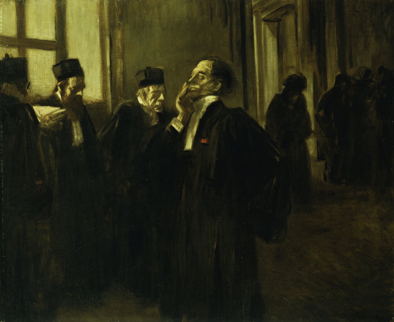 Scene i paladskorridoren; Korridorscene ved paladset, ca. 1905 af Jean Louis Forain