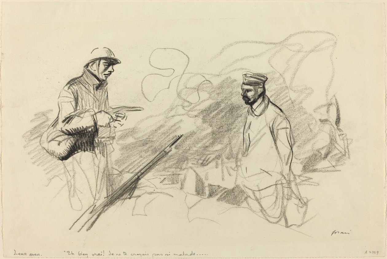 Poilu anerkendende tysk soldat, sandsynligvis 1918. af Jean Louis Forain