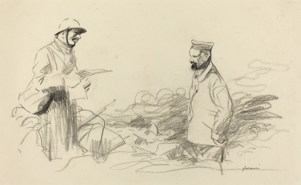 Poilu anerkendende tysk soldat, sandsynligvis 1918. af Jean Louis Forain