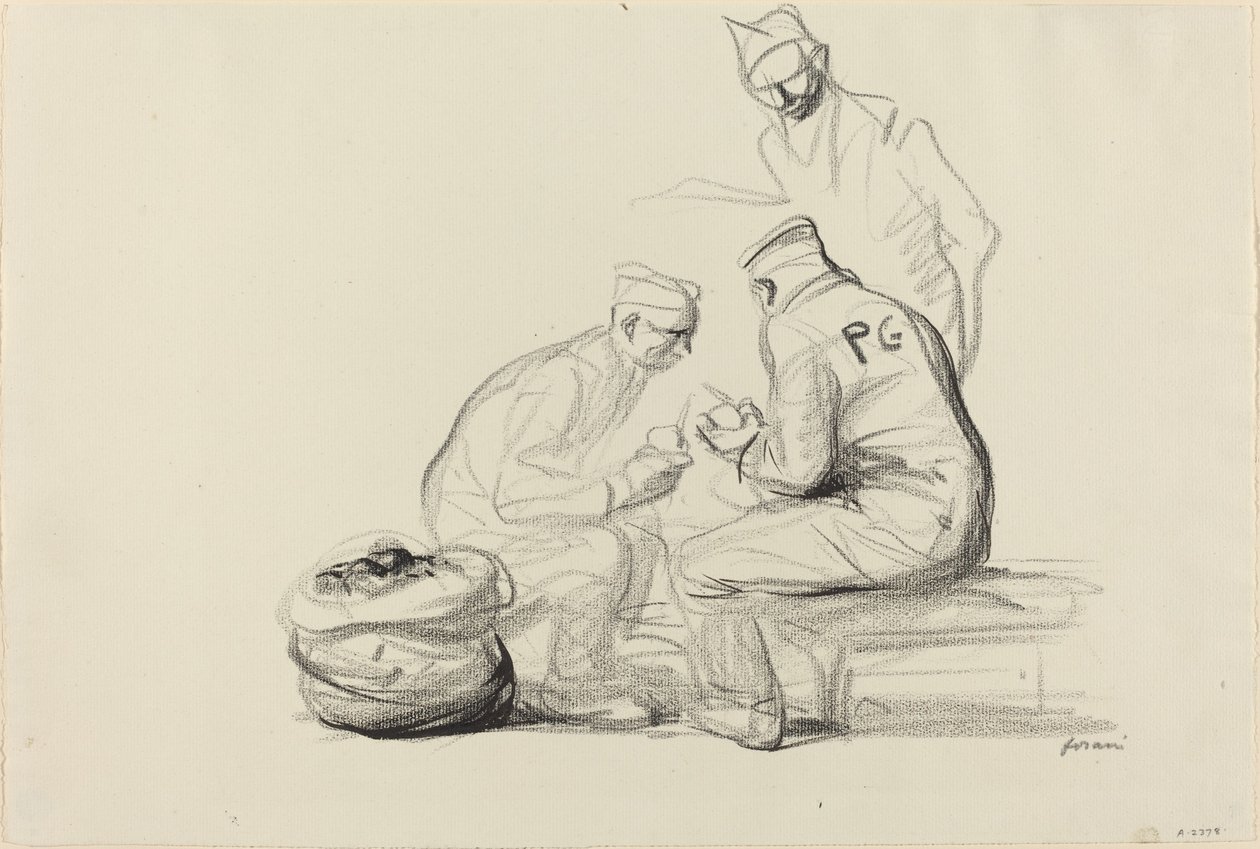 Poilu og tyske fanger af Jean Louis Forain