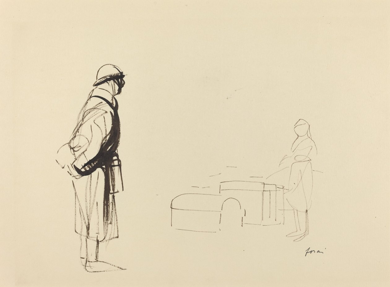 Poilu og sygeplejerske af Jean Louis Forain