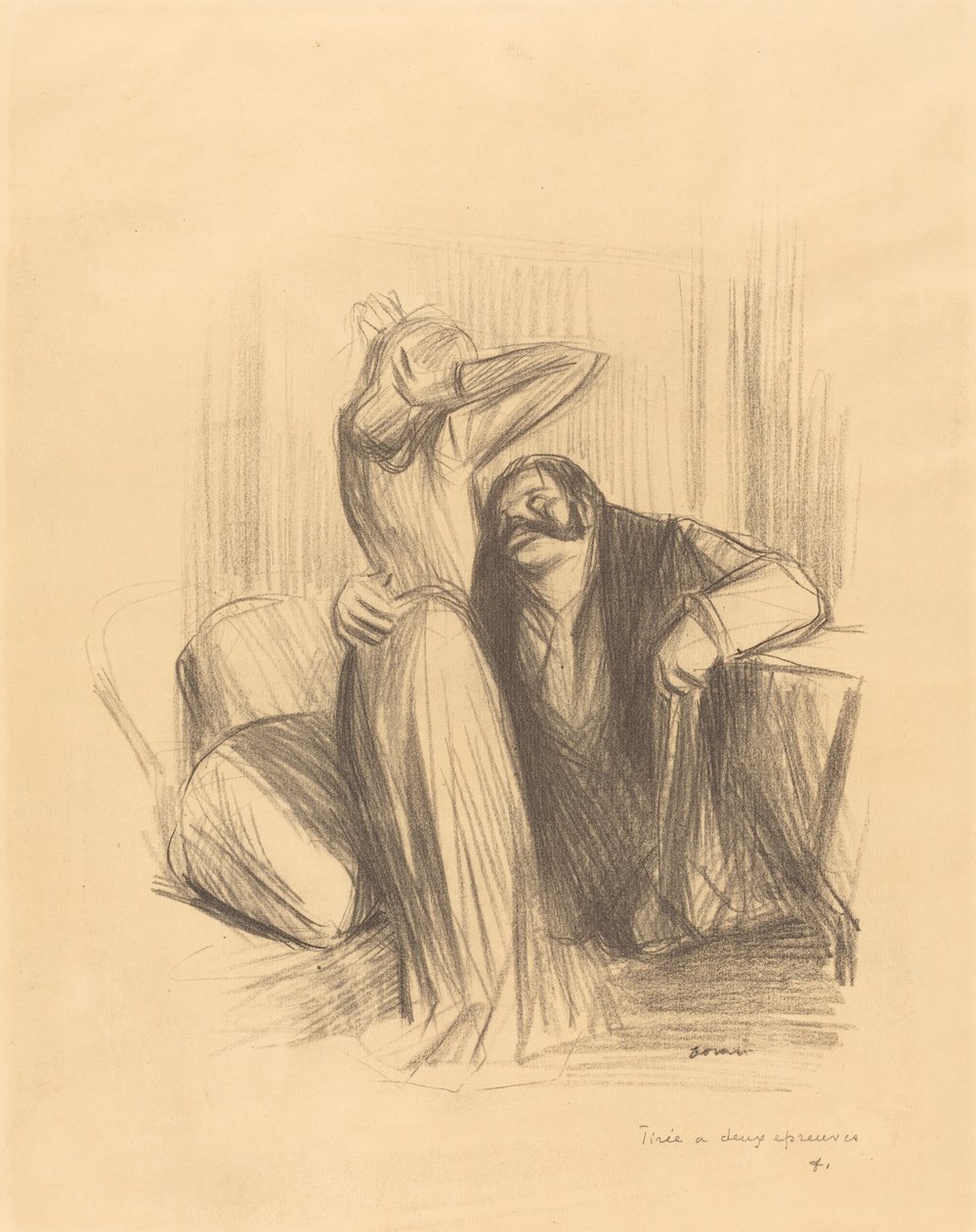 Scene i et privat rum (lodret plade) af Jean Louis Forain
