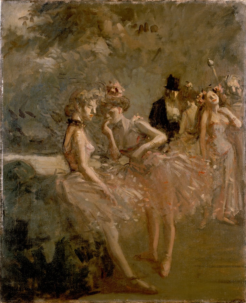 Scene i et teaters vinger, c1870-1900 af Jean Louis Forain