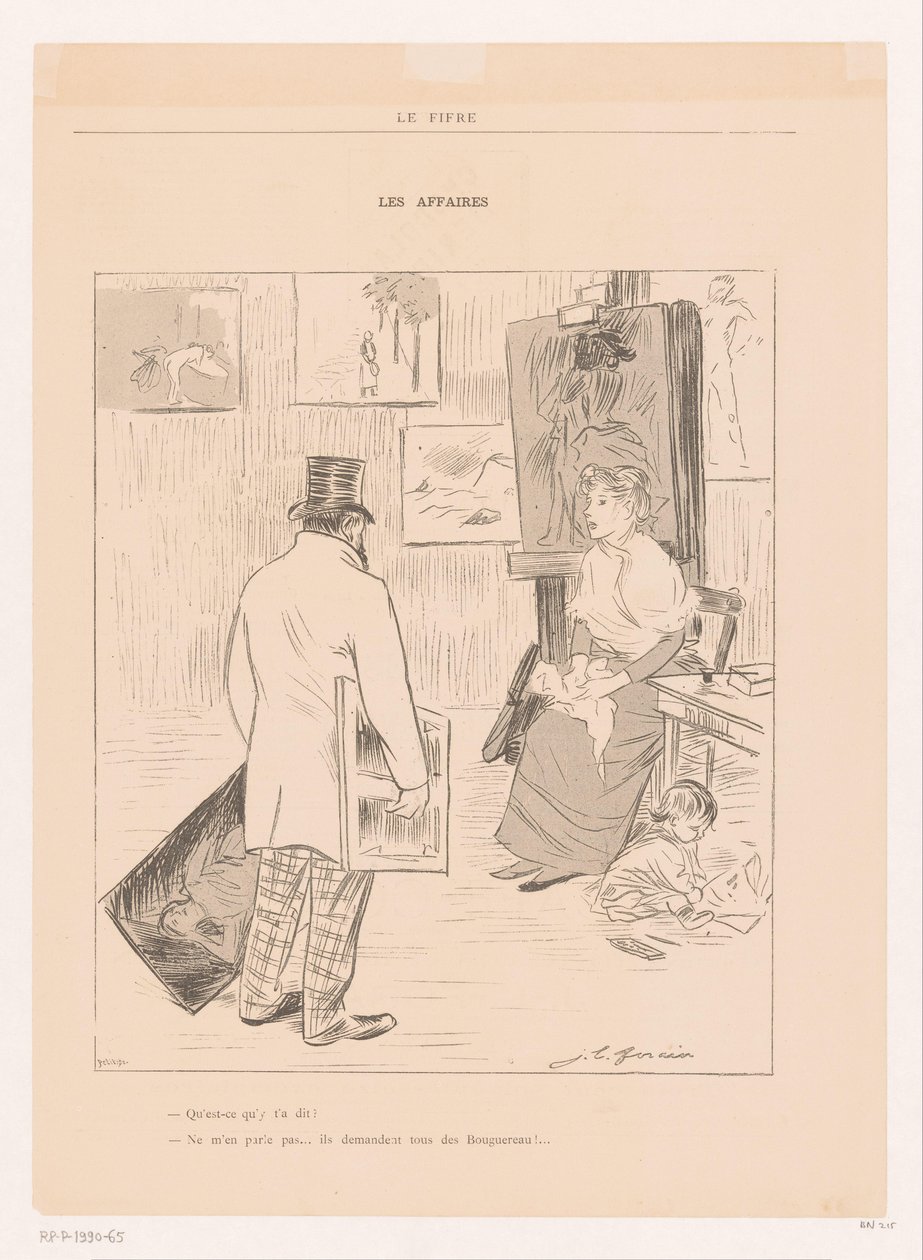Malerfamilie i atelier Les Affaires (titel på objekt) af Jean Louis Forain
