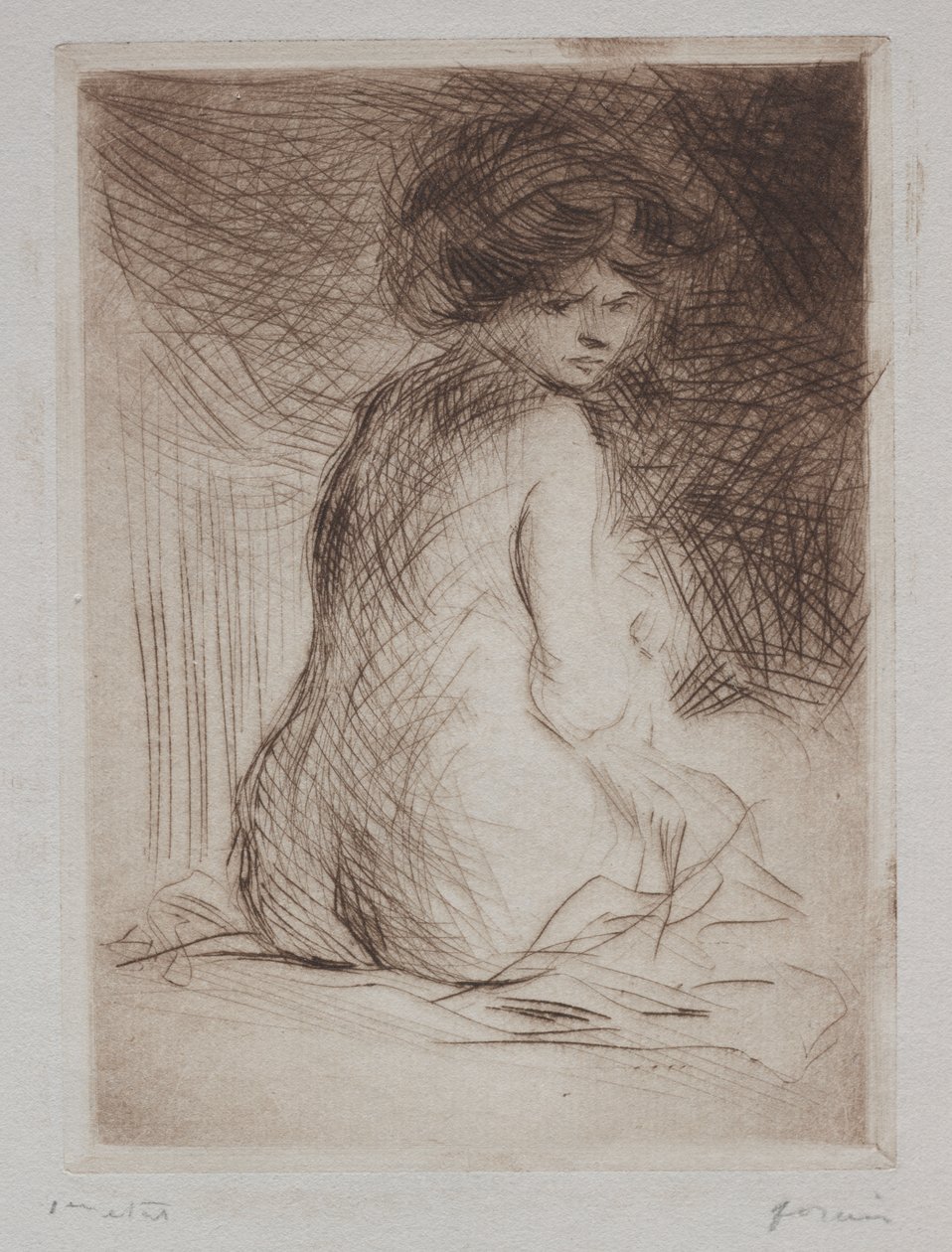 Siddende nøgen kvinde bagfra af Jean Louis Forain