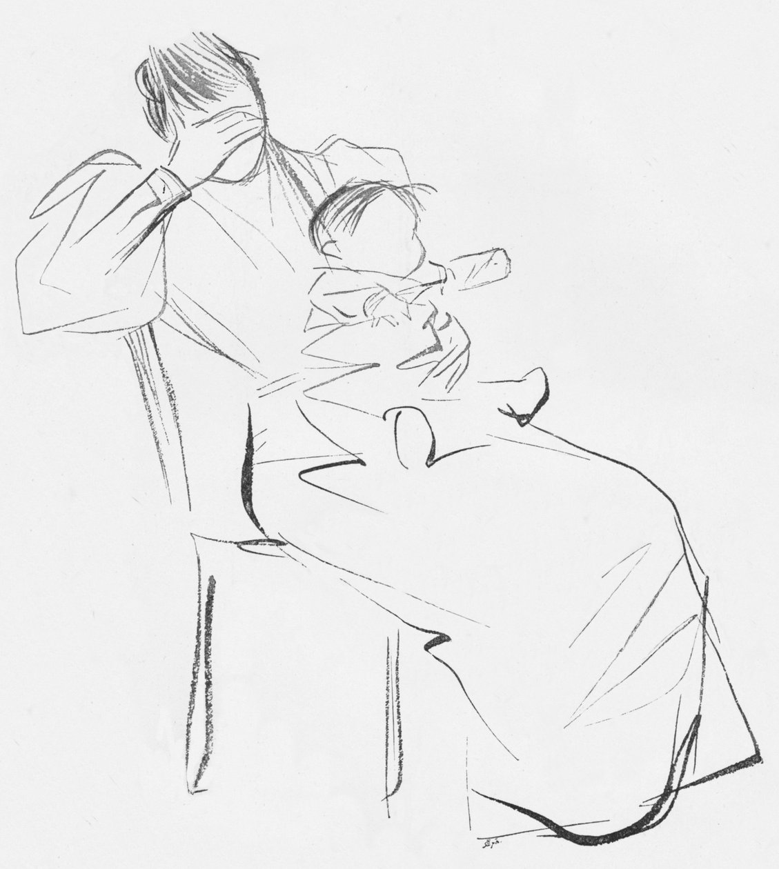 Studie i linje, c1898 af Jean Louis Forain