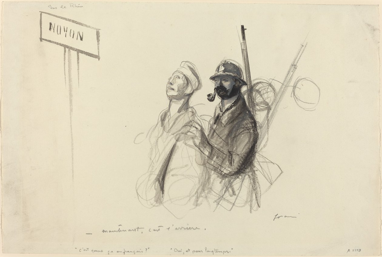 Ved Rhinen. - nu er det bagsiden, formentlig 1918. af Jean Louis Forain