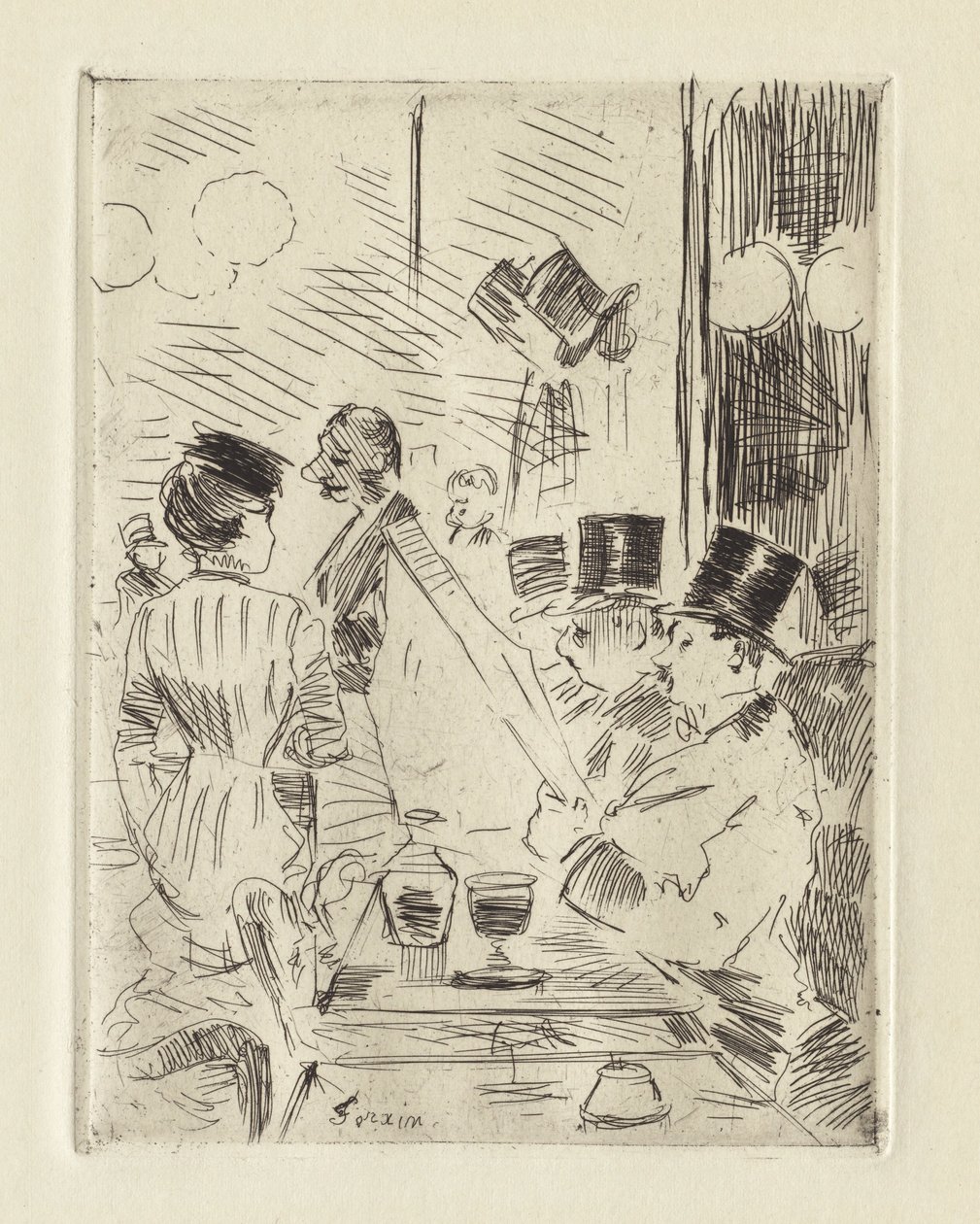 Caféen i det nye Athen , ca. 1876 (radering) af Jean Louis Forain