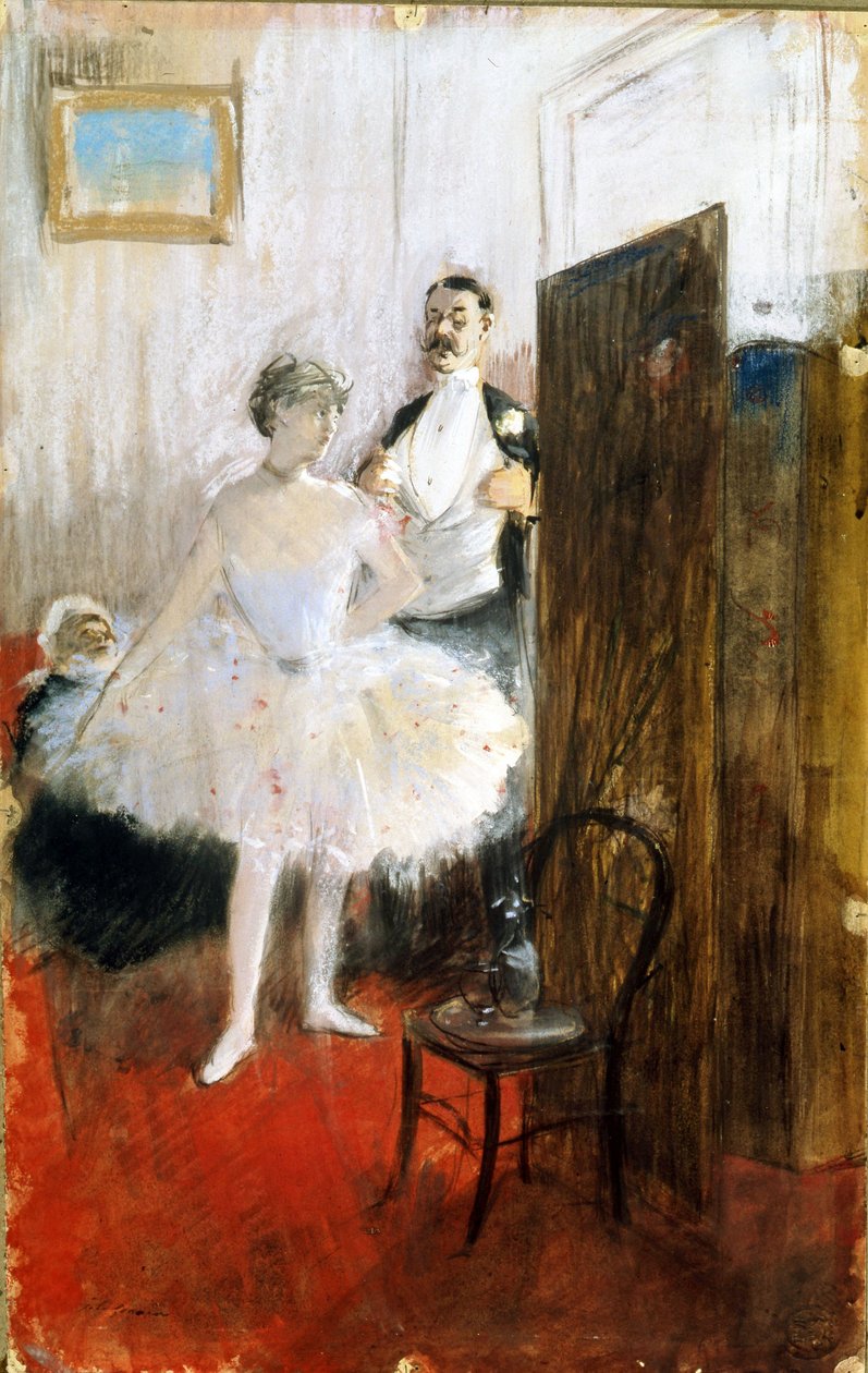 The Dressing Room, ca. 1890 (pastel og gouache på papir) af Jean Louis Forain